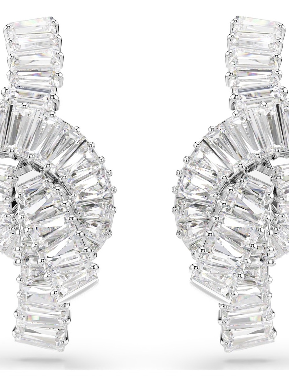 Swarovski Matrix earrings
Baguette cut, Knot, White, Rhodium plated